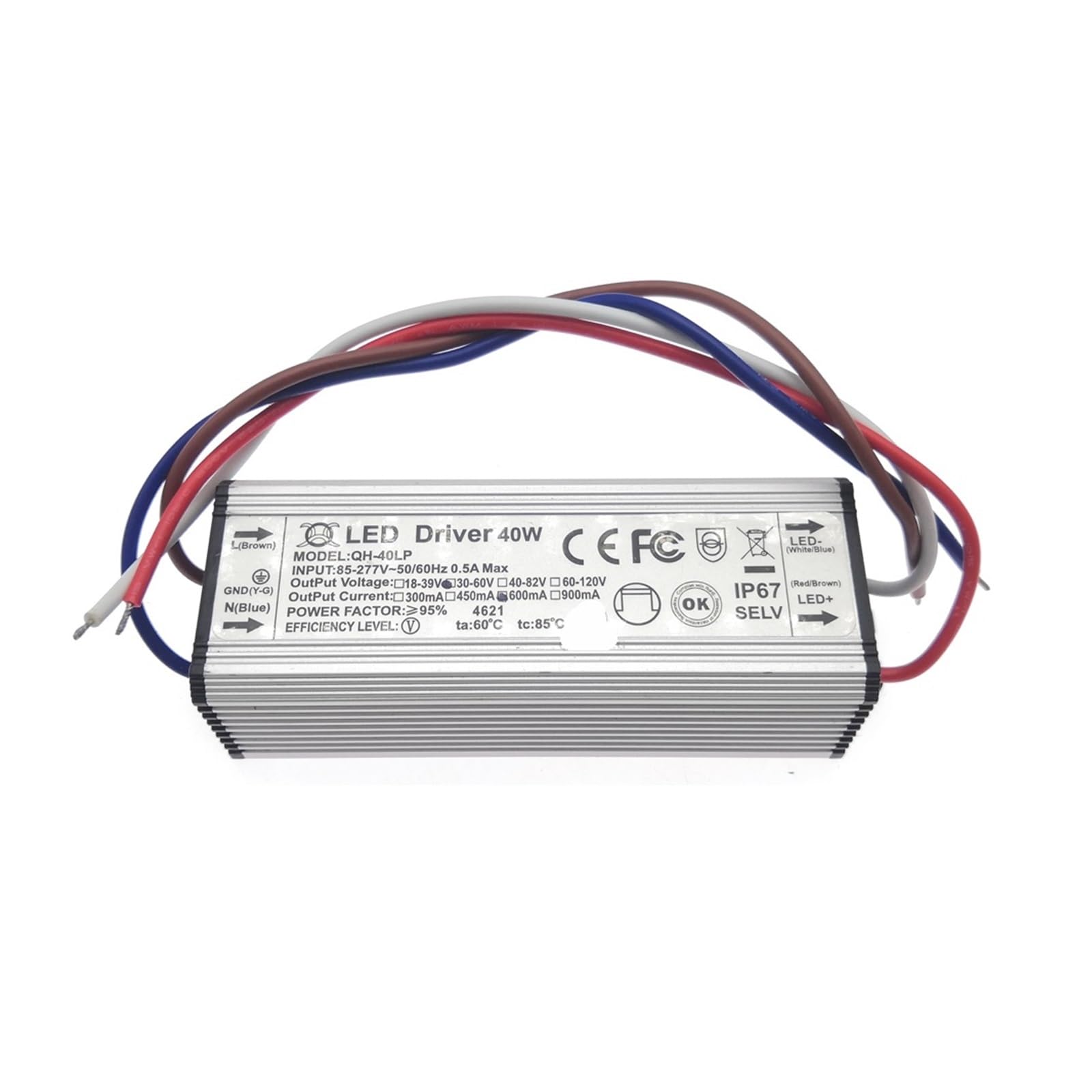 Transformateur LED 600MA IP67 pilote à courant constant pour éclairage extérieur