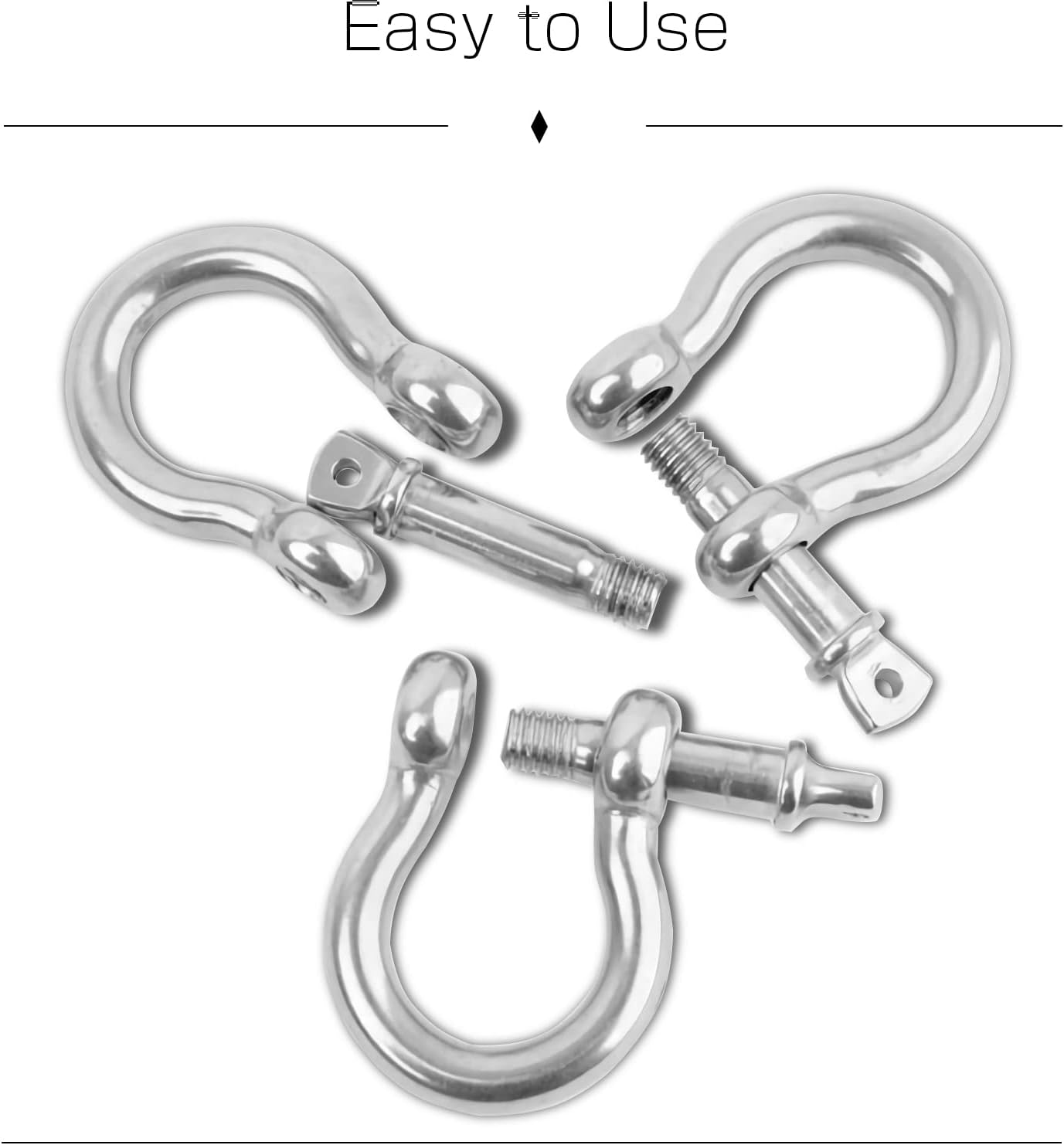 Heavy Duty Chain Shackle Stainless Lifting Load Pin Shackle Anchor Bow Marine Ring Shackles Steel Screw Outdoor