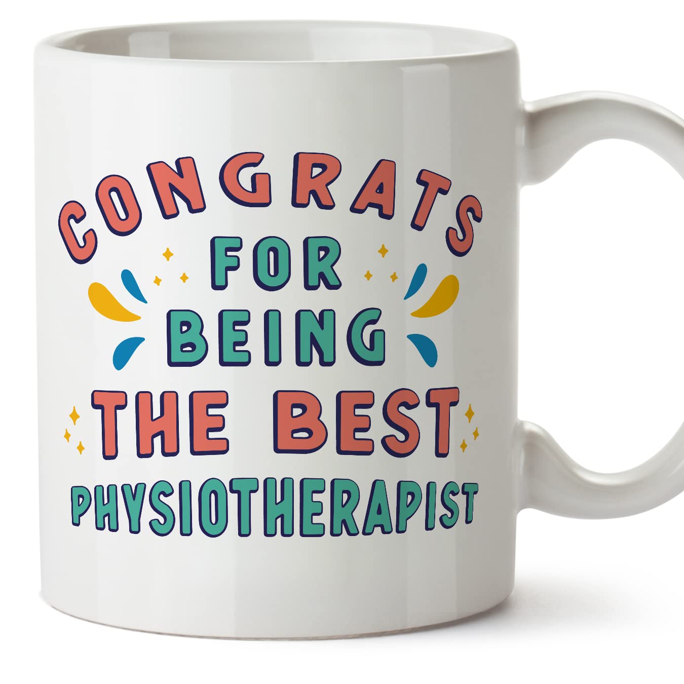 MUGFFINS Physiotherapist Mug - in English - Congrats for Being The Best - Funny Gift for Colleagues - Ceramic 11oz Mug