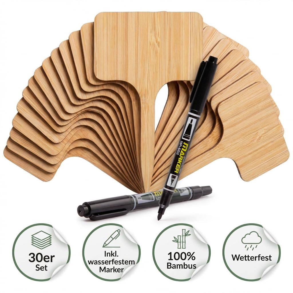 50 etichette per piante, etichette in plastica da 10,2 cm, etichette da giardino, etichette per piante da giardino, pennarelli impermeabili per vivai
