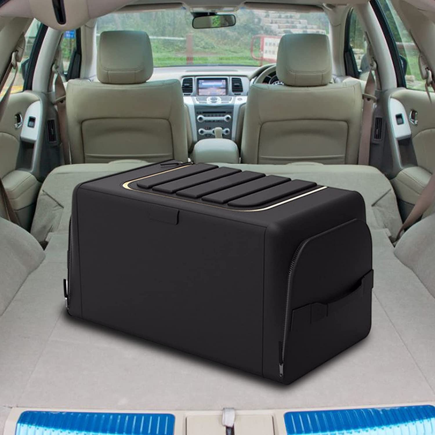 XMING Składany Organizer do samochodu Torba do przechowywania w bagażniku Akcesoria samochodowe Organizator Przenośne samochody do przechowywania Czarny do Auto Trucks Trunk Box Boxs (Size : 30L)