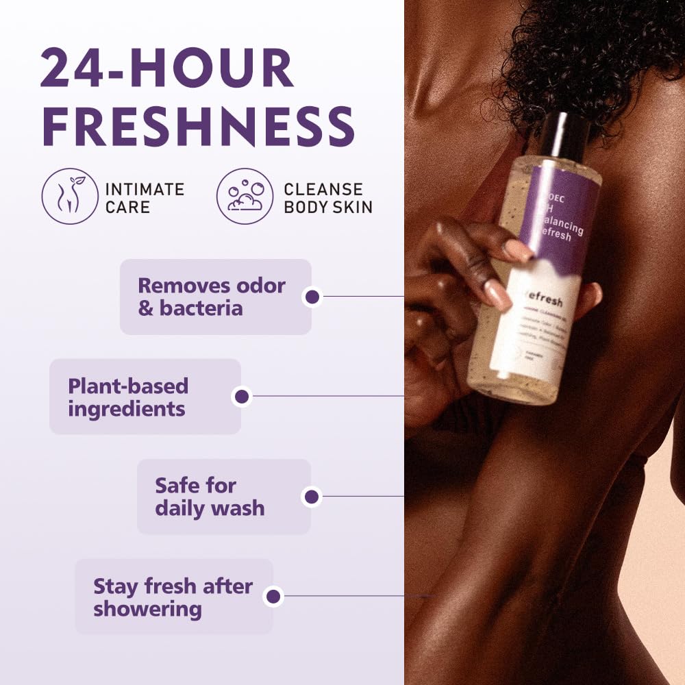 Her Refresh pH Balance - Lavado femenino, ingredientes naturales y orgánicos, gel de baño hidratante que elimina el olor, 8 onzas líquidas 4
