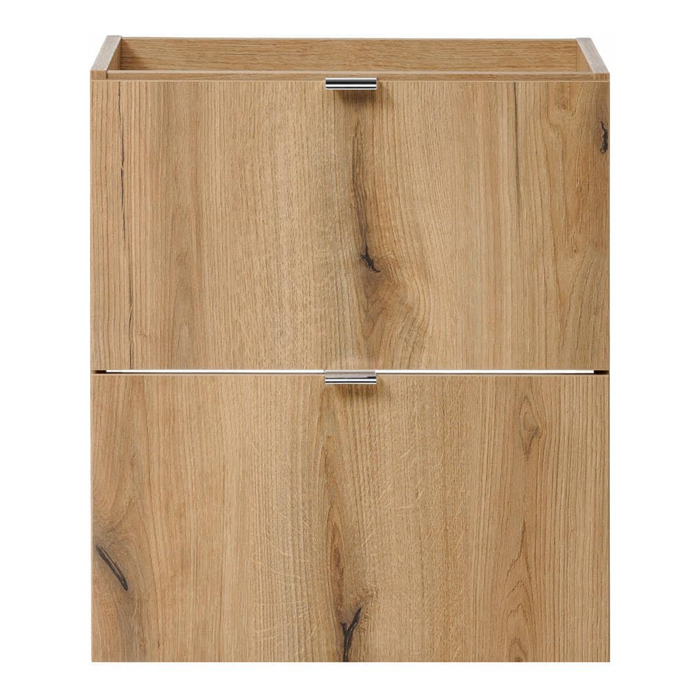 [en.casa] Mueble de Baño con Lavabos Rectangulares Newport Instalación Mural 2 Armarioa Baño con 2-2 Cajones y Encimera de 100 cm 2 Lavabos de Cerámica 100 x 71 x 40 cm - Efecto Roble/Negro
