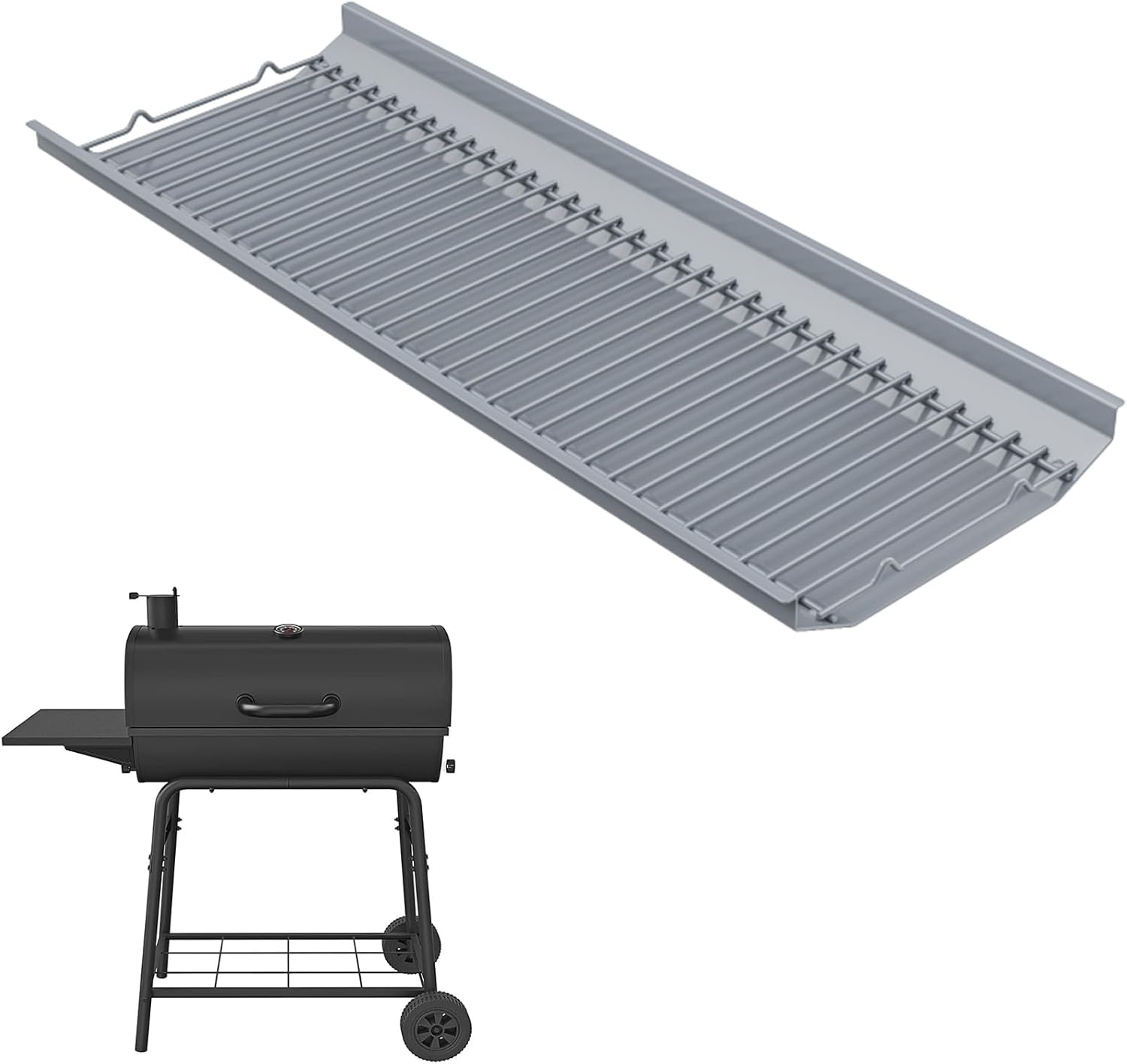 Ash Pan Replacement Parts for Royal Gourmet CC1830FC CC1830SC CC1830V CC1830F CC1830RC Charcoal Grills, Drip Pan Replacement for Royal Gourmet CC1830 Series Charcoal Grill, Grey Coating