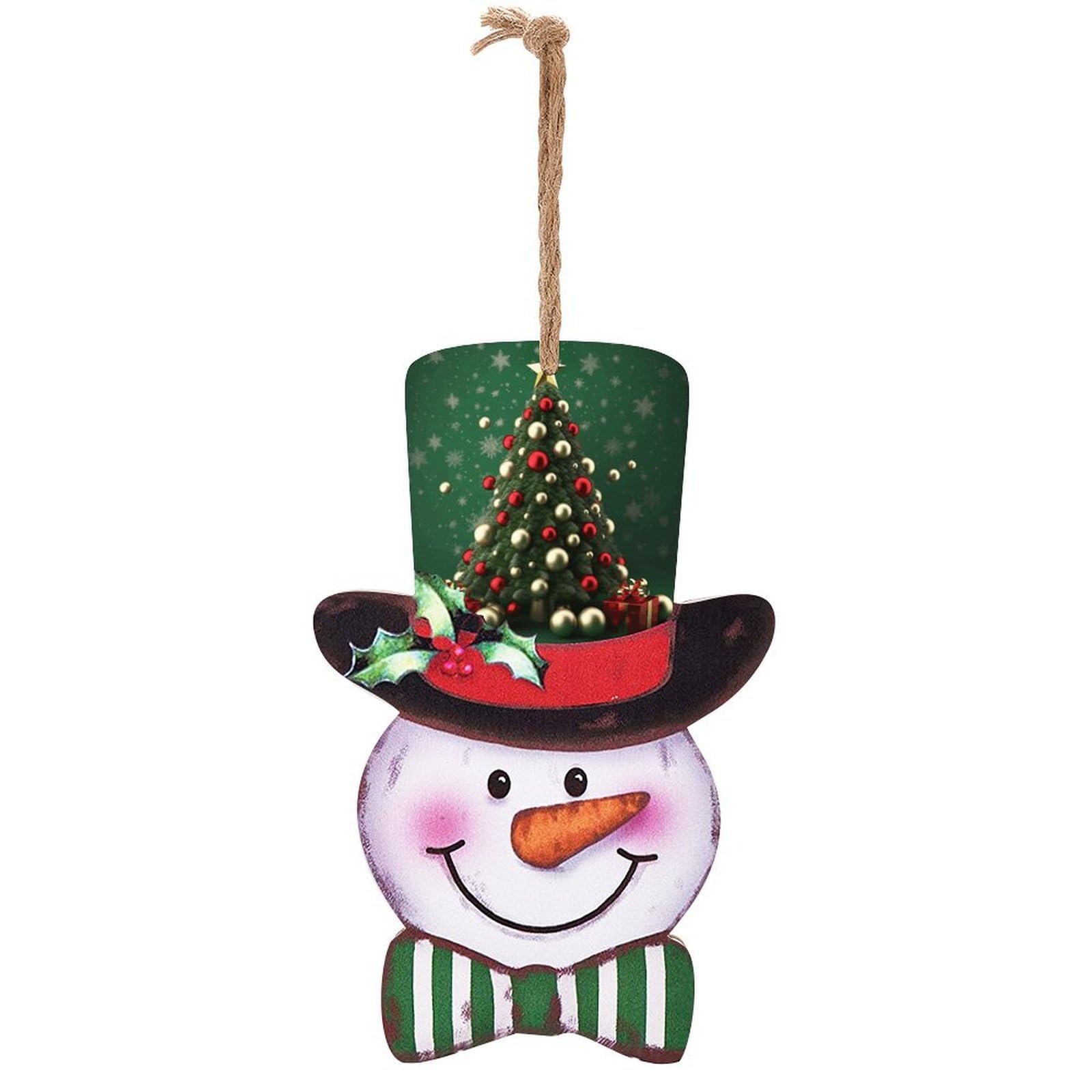 Décoration à suspendre pour salon et porte motif Noël en bois