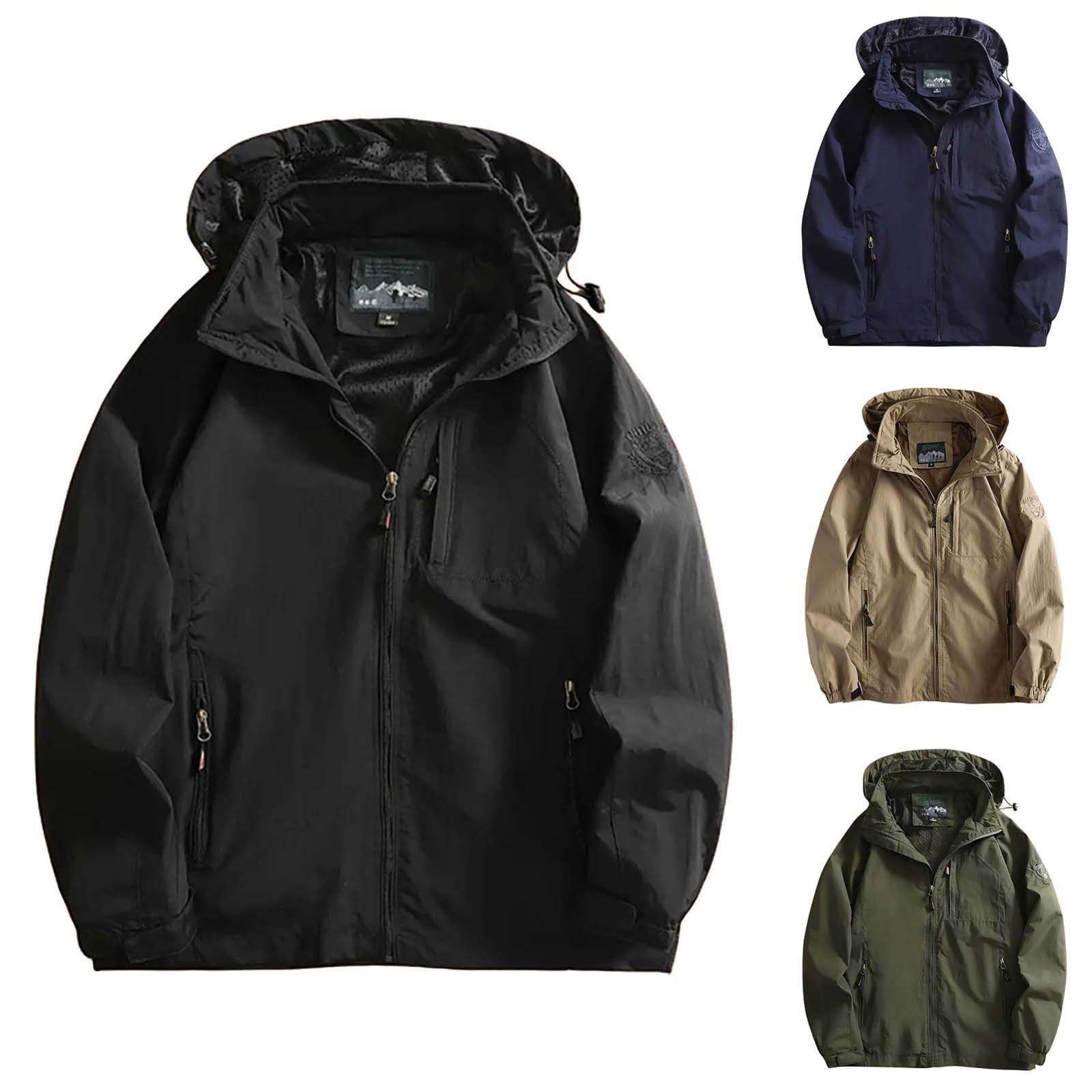 Générique Veste Legere Homme Pardessus Coupe Vent Des Poches Décontractée Trench-Coat, Classique Pardessus Coupe Vent Imperméable Décontracté Jacket Déplacements Quotidiens Aller Au Travai