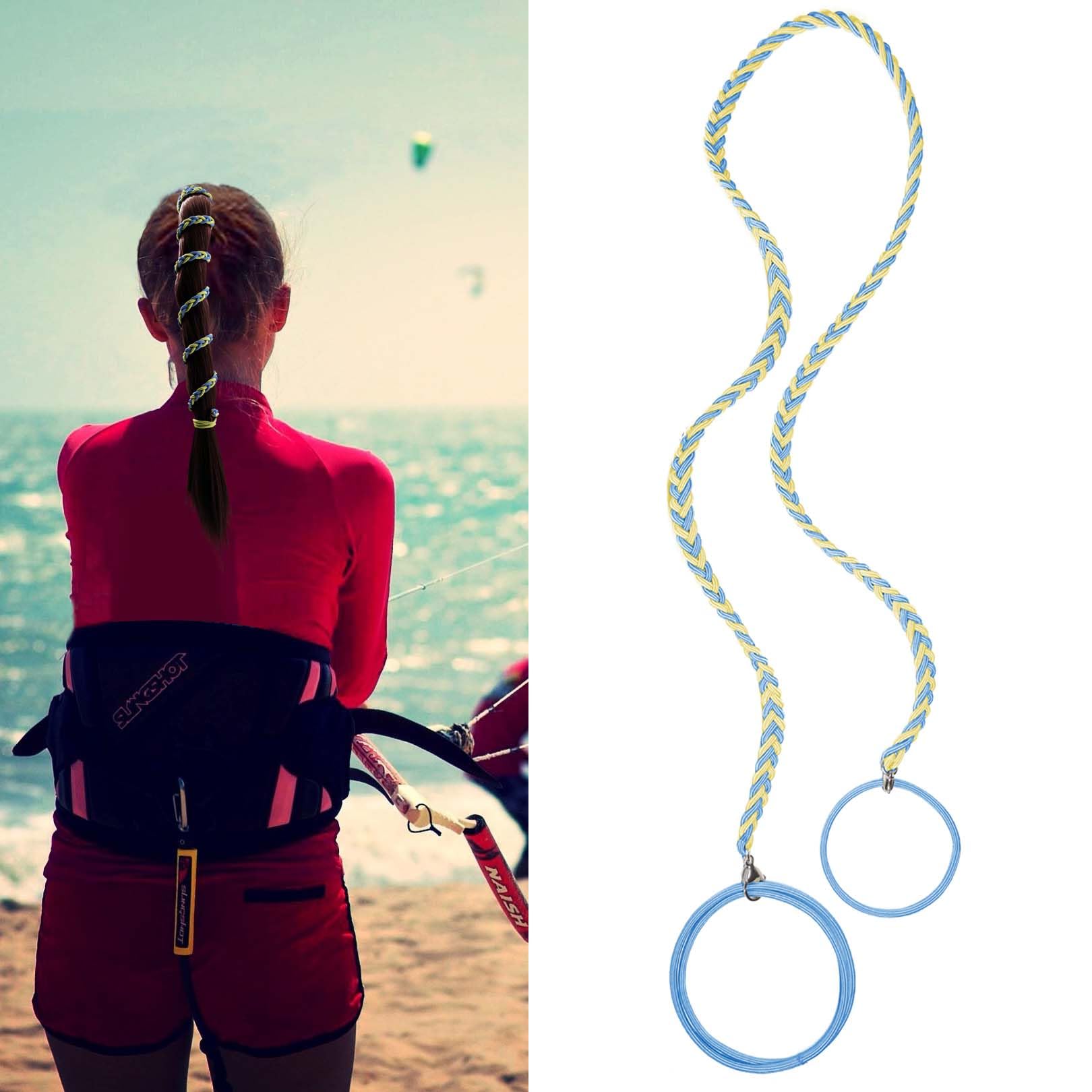 Coleteros para cola de caballo para deportes, gomas elásticas para el cabello, no dañan el pelo, trenzadas, fuertes, para cabello largo, grueso, rizado, fino, para playa y natación (1 unidad, 25