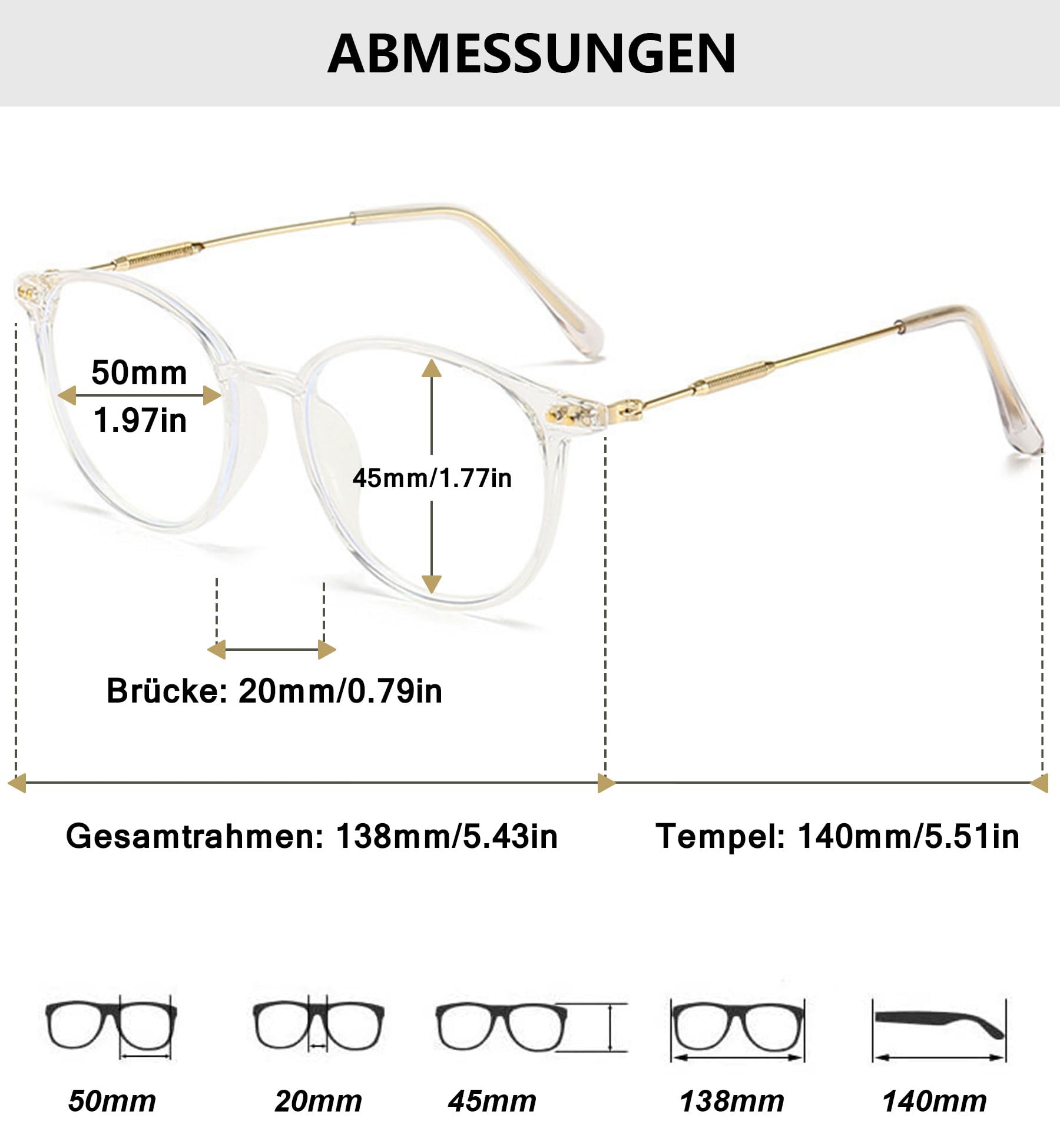 Lanomi Vintage Progressive Multifocal Reading Glasses Women Men Round Blue Light Blocking Eyeglasses Magnifying UV400 Outdoor Computer Reader Clear(Multifocal) 2.0 - Image 2