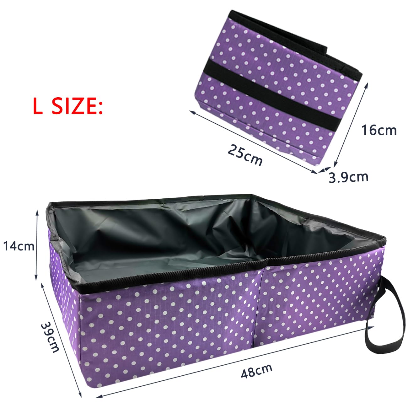 Cat Litter Tray Travel Foldable Portable Cat Litter Tray Travel for Kittens Waterproof Easy to Clean Useful Cat Litter Tray for Pets Travel Outdoor Camping Home Use Purple 48 x 39 x 14 cm - Image 3