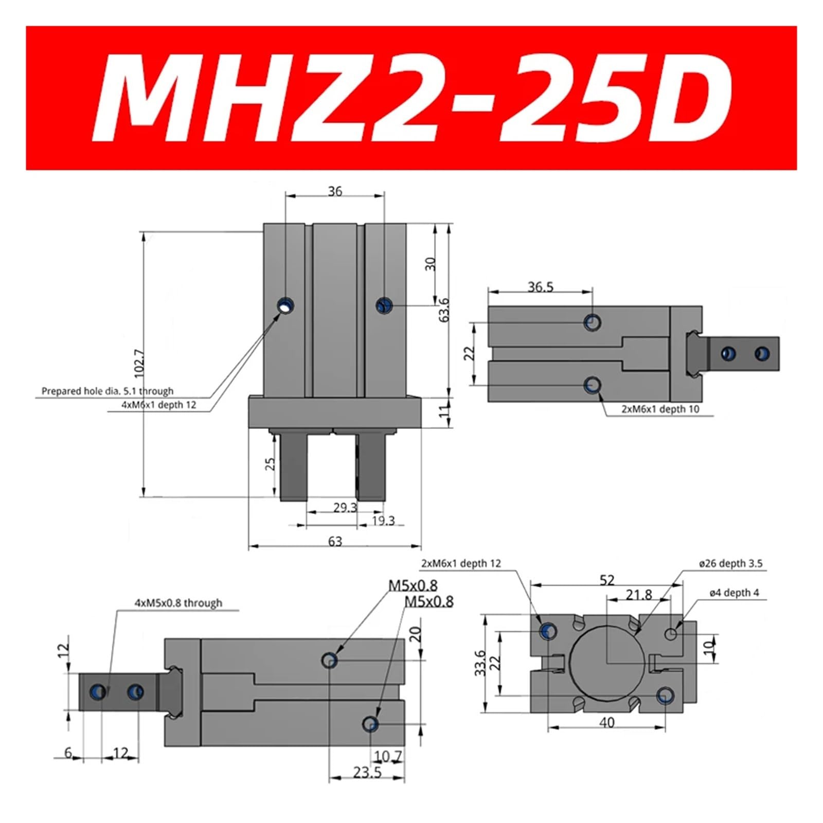 Amazon.co.jp: MHZ2 10D 16D 20D 25D 32D 40D 複動エアチャック空気圧