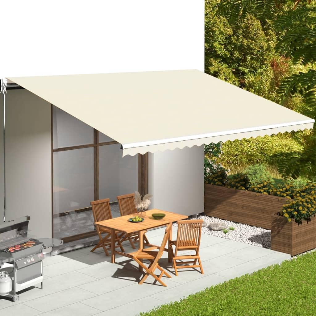 Leasha Toile de Rechange Store Banne avec Lambrequin, Toile Tissu de Remplacement pour Auvent 580x345 cm Crème