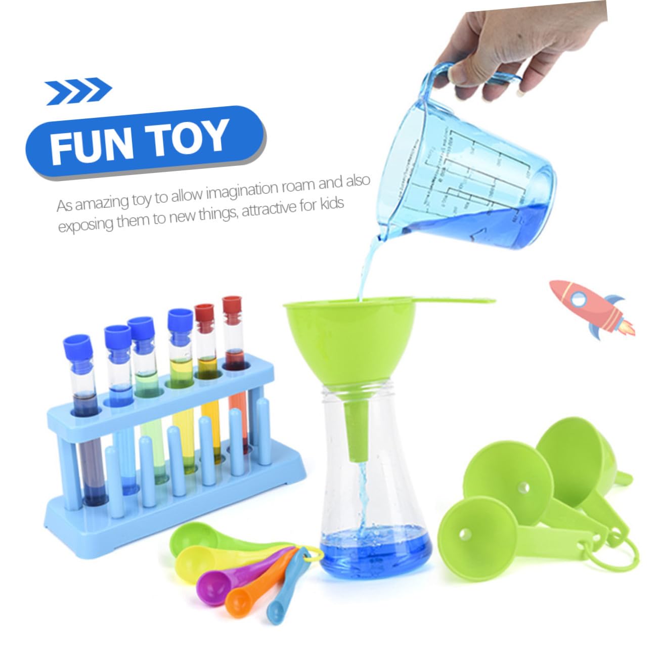 ERINGOGO Kit Scientifique pour Garçon Fille Ensemble Expériences de Chimie Éducatif Stem et Réutilisable pour Éveil Scientifique et Jeux de Rôle Couleur Aléatoire Couleur Aléatoire