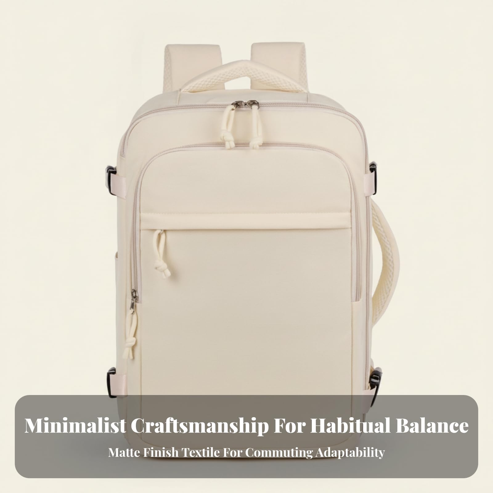 Mochila Viaje Versátil | Multicompartimento, Mochila con Correa para Equipaje, Espaciosa, Bolso, Universidad, Viajeros, Estudians, Beige