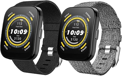 Compatible con Amazfit Bip 5, correa de repuesto de tela tejida de nailon transpirable Lamshaw compatible con Amazfit Balance  Bip 5  Cheetah Pro