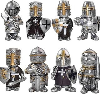 Knight Gnomes Guard, Templar Crusader Figurine Renaissance Medieval Knight of The Cross European Knights Sculpture Decor Make Your Garden More Beautiful (A9)