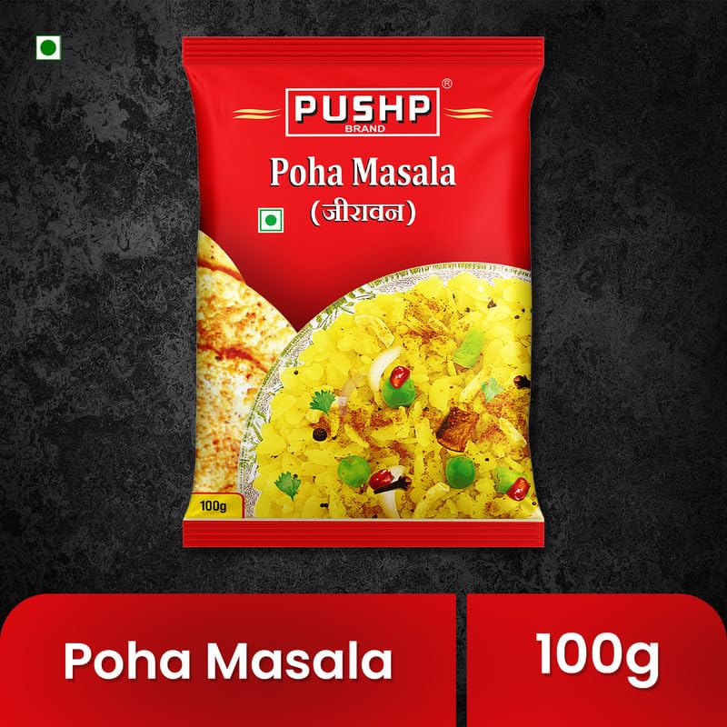Image of Pushp Poha Masala | 100g Pouch | Indori Poha Masala | Indori-Style Spice Mix | Quality Blend | No Preservatives (Pack of 1)