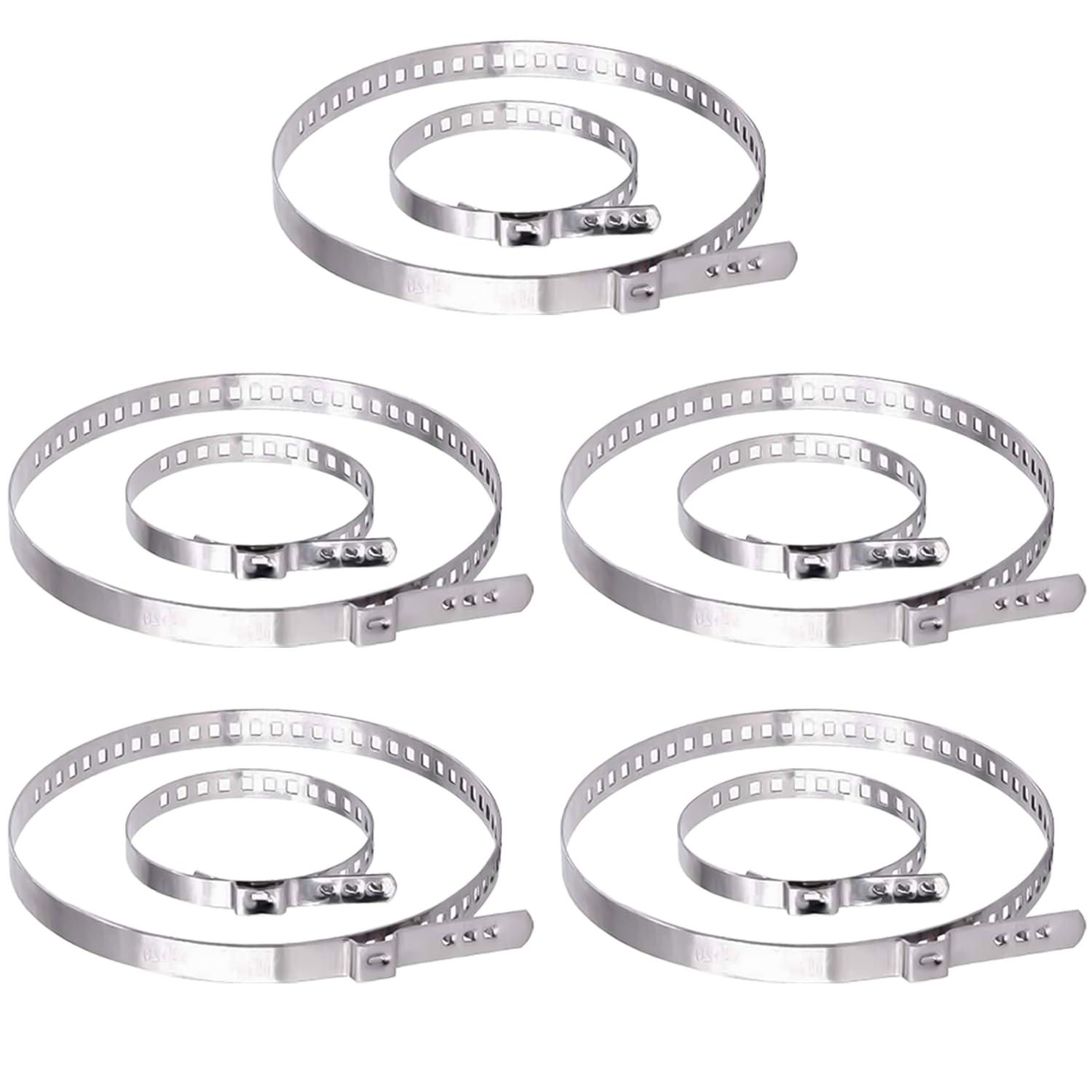 DelsenPack of 10 Hose Clamps, Stainless Steel, Universal Axle Cuffs, Adjustable Stainless Steel Pipe Clamp for Home, Gas Pipe, Water Pipe, Pond, Garden Size 75 mm - 125 mm and Small 25 mm - 46 mm