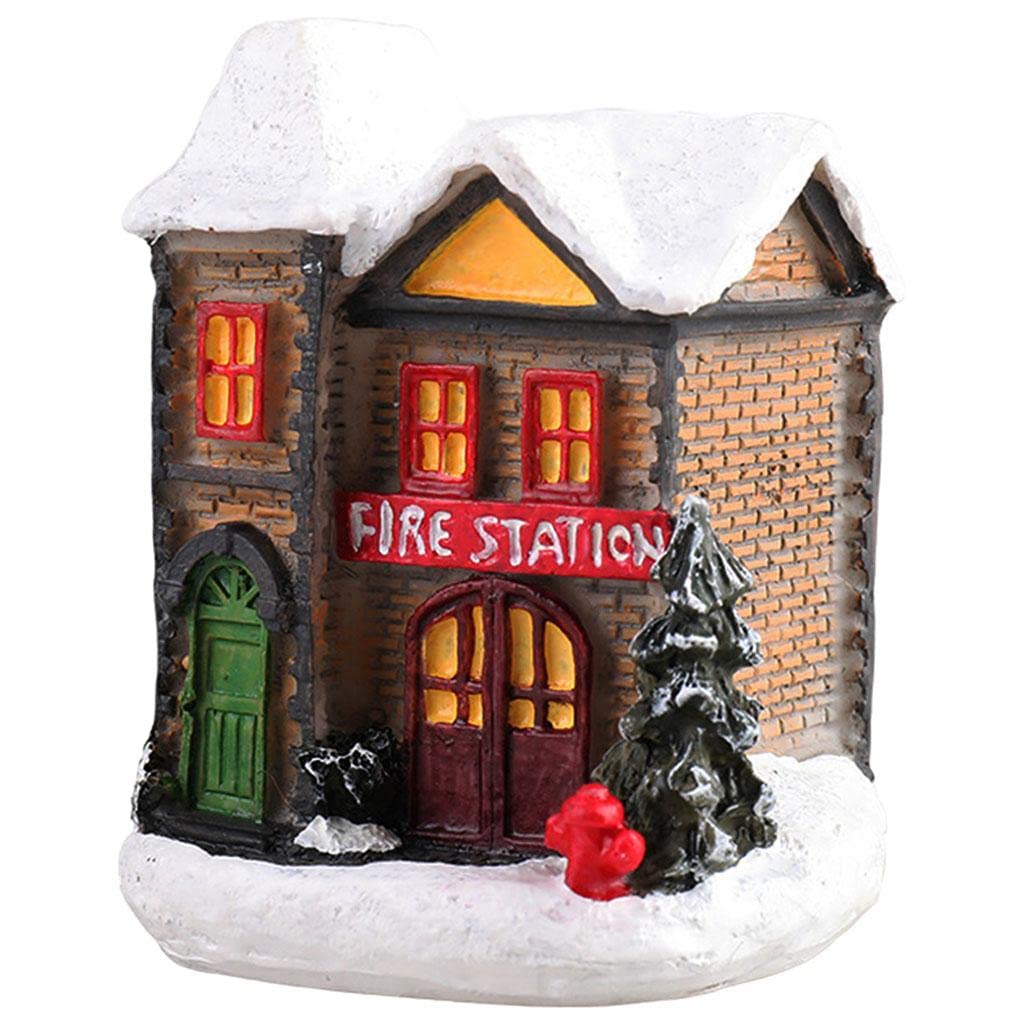 Resin Christmas Scene Snow House LED Village Set Desktop Decoration Gift C|Home & Garden | Holiday & Seasonal Dacor | Christmas & Winter | Other Christmas & Winter Dacor