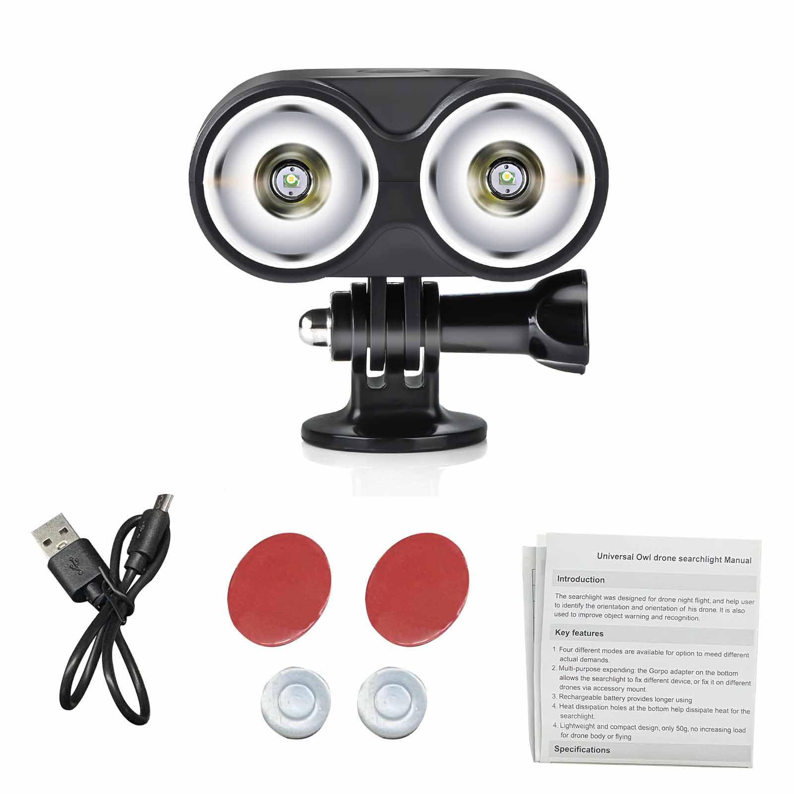Drone Luce Volante Notturna, Drone Owl Searchlight Universale 4 Modalità Compatibile con Air3 3Pro per la Pesca Volante Notturna Rilascio di Esche Consegna del Carico Utile