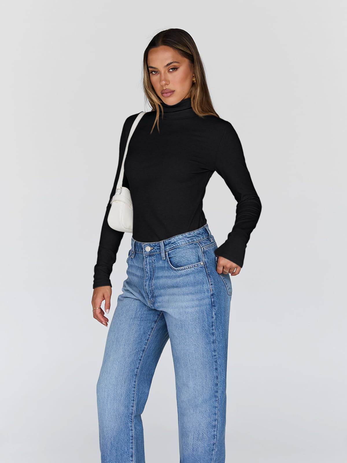 Trendy Queen Women's Turtleneck Long Sleeve Shirts Fall Fashion Basic Thermal Underwear Tops Winter Clothes 2025