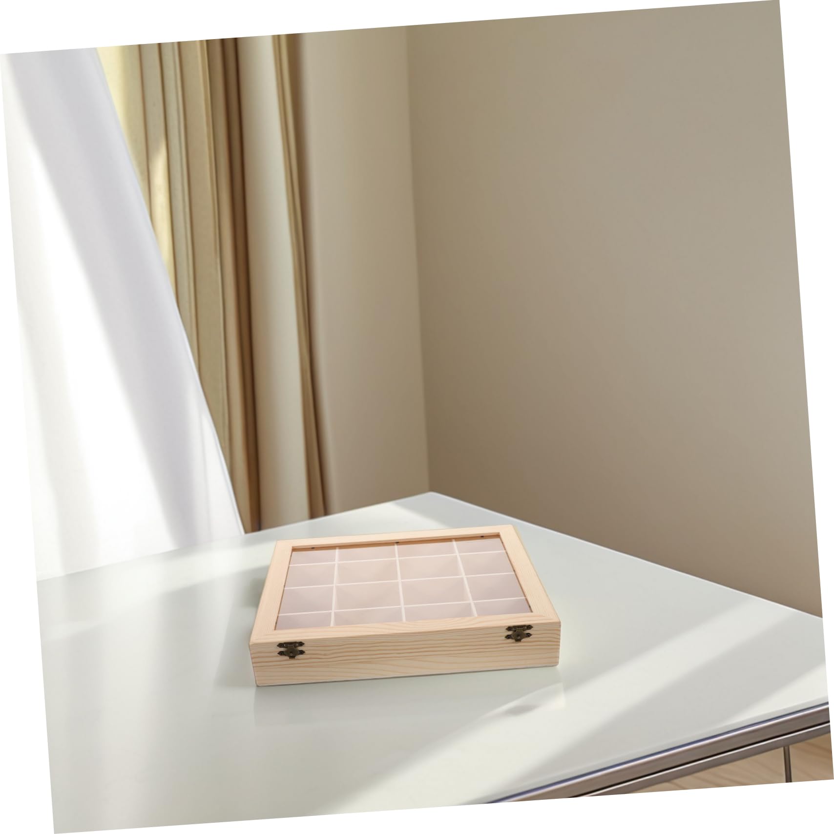 Amazon.co.jp: LIFKOME 木製鉱物コレクションケース 鍵付き 収納