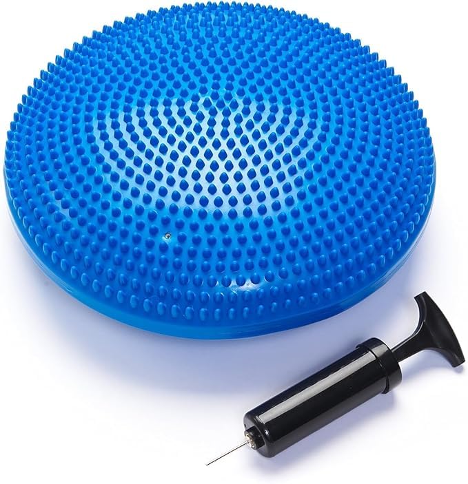 Wobble Balance Board with Pump Physiotherapy Leg Exerciser Board Fitness Exercise Balance Board Stability Disc Cushion Non-Slip Balancer Balancing Board Trainer Legs Core Workout (Multicolour)-image-37