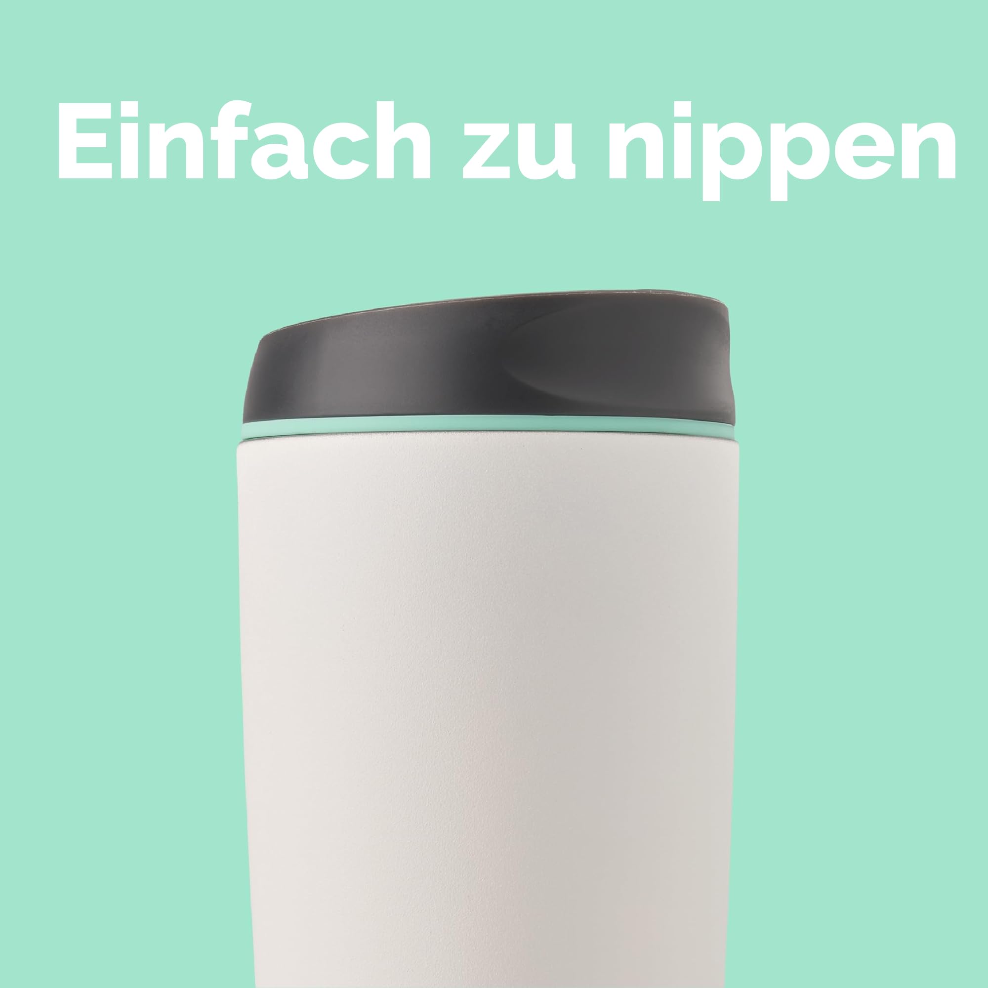 Owala SmoothSip Isolierter Edelstahl-Kaffeebecher, wiederverwendbare Eiskaffeetasse, Reisebecher, BPA-frei, 590 ml, Weiß (Cloudscape)