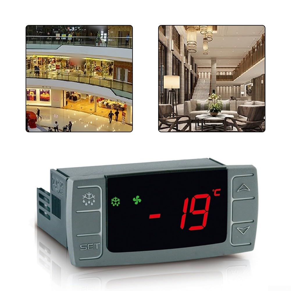 Compatibile con Dixell XR02CX-5N0C1 Termostato Digitale Controller, Termostato Digitale Temperatura Regolatore Sbrinamento con Off Cycle Sbrinamento Tempo di Controllo 230V/50-60Hz