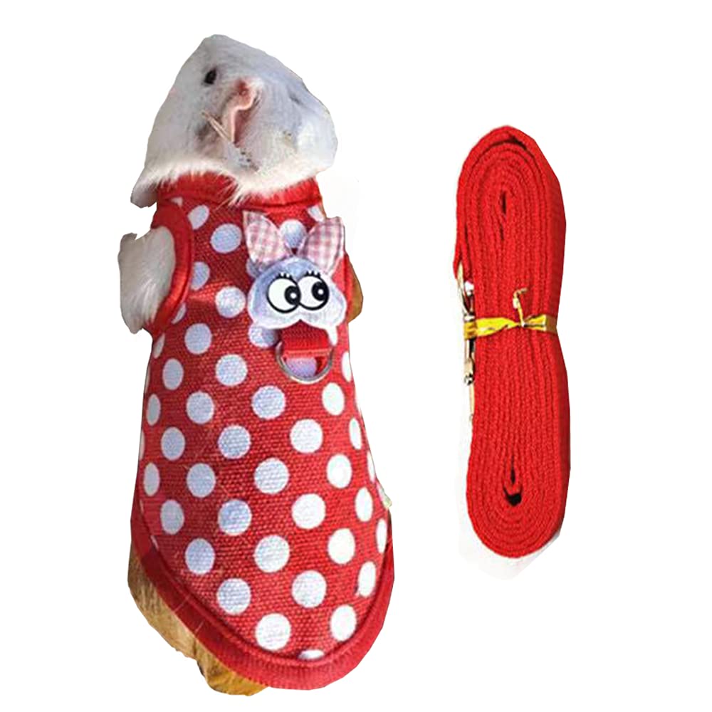 Small Animals Christmas Costume Harness & Leash Set, Red, Size S