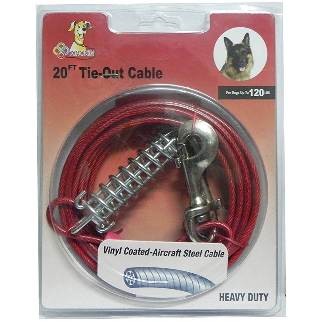 Petlicious & More Heavy Duty Tie Out Cable for Dog up to 125 Pound, 20-Feet (B07TZHTY5M) Amazon Price History, Amazon Price Tracker