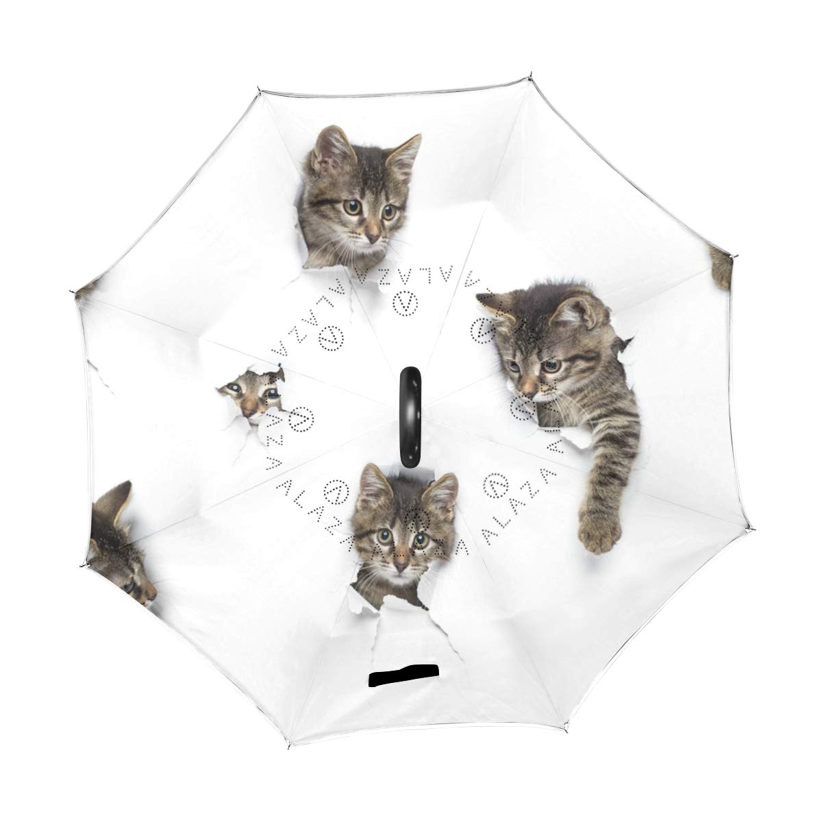 Mnsruu inversé parapluies Chats dans Trous Double Couche Pliant Parapluie Coupe-Vent Anti-UV Coupe-Vent Voyage Parapluie pour Homme et Femme