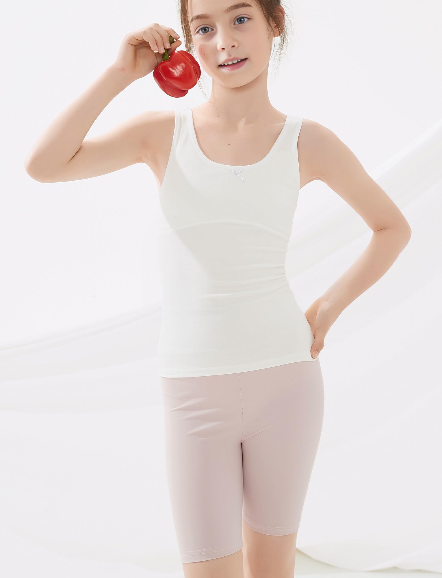 FEOYA Mädchen Sport BH Tank Top Schnell Trocknen Unterwäsche Training Unterhemd Weich Bra Kinder Ärmellos Oberteil Spaghettiträger oder breite Träger Bra Untershirt für 7-12 Jahre M L XL 2XL