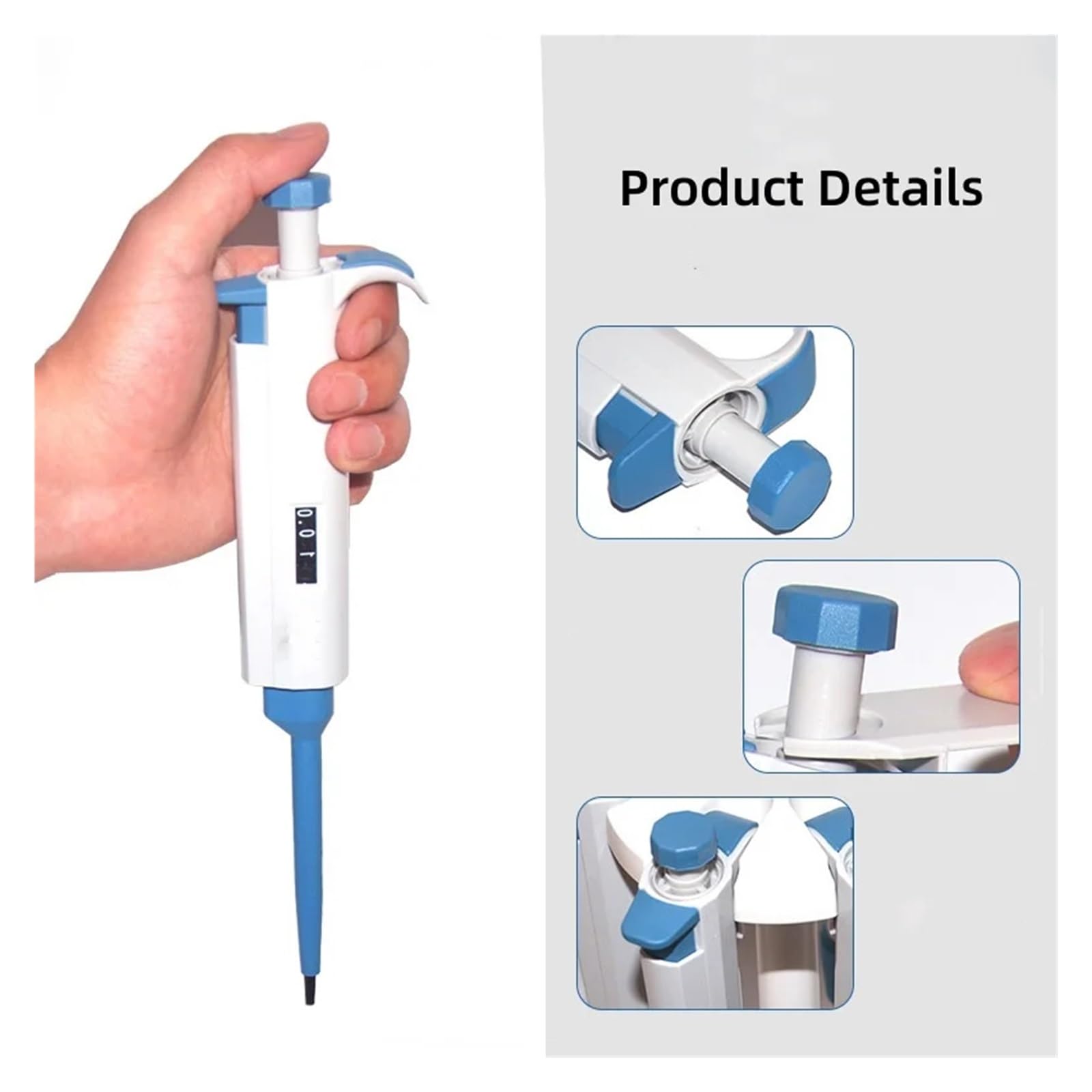 Micropipette, Set di pipette monocanale regolabili da 0,5 a 10 ul - Kit di pipettaggio da laboratorio professionale da 1 a 10 ml, preciso e regolabile(0.1-2.5ul)
