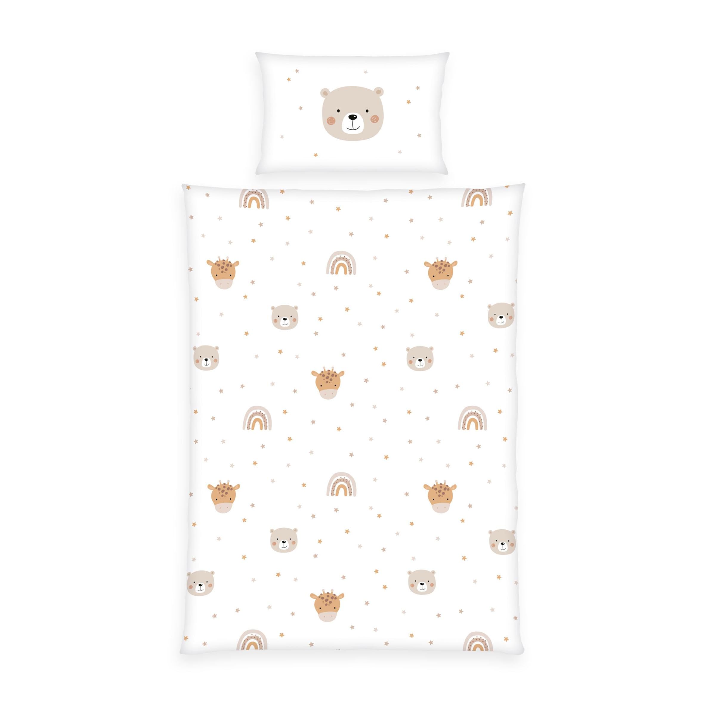Klaus Herding GmbH Little Friends Winter Bed Linen, Pillowcase Approx. 40 x 60 cm with Envelope Closure, Duvet Cover Approx. 100 x 135 cm with Smooth Zip, 100% Cotton, Flannel
