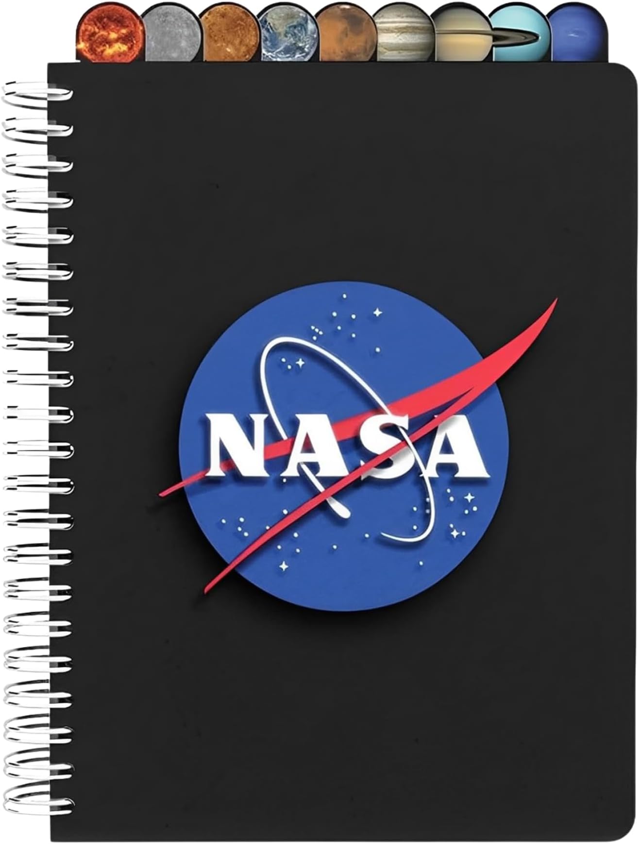 JUST FUNKY NASA Journal with Planetary Tabs | Nine Tabs Based Around Our Solar System | Space-Themed Personal Notebook for Writing or Drawing | Officially Licensed