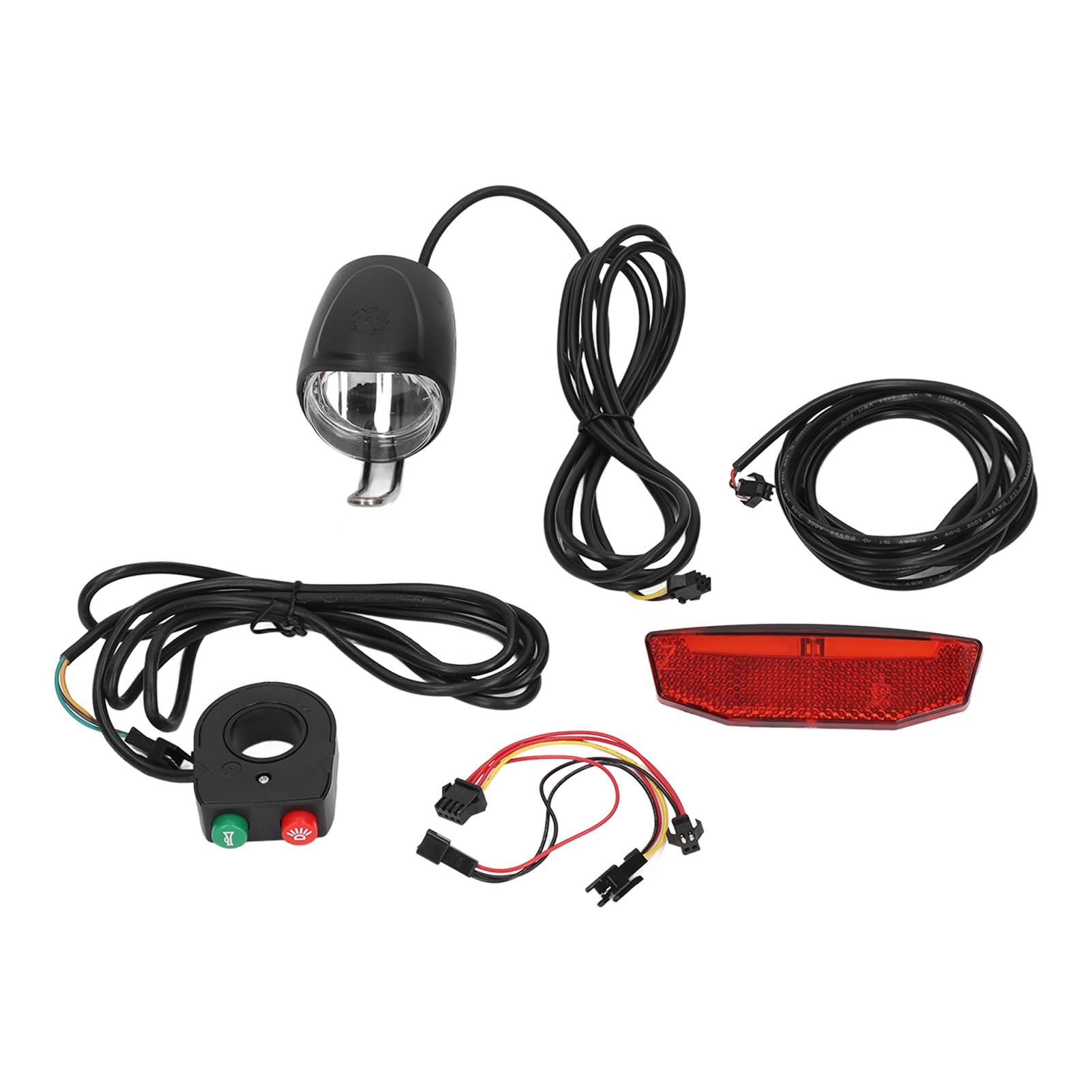DK11 Kit Luci per Bici Elettrica Set Faro e Fanale Posteriore in Lega di Alluminio Plastica 12V-72V IPX4 Impermeabile con Design Antiscivolo per L'aggiornamento Quotidiano della