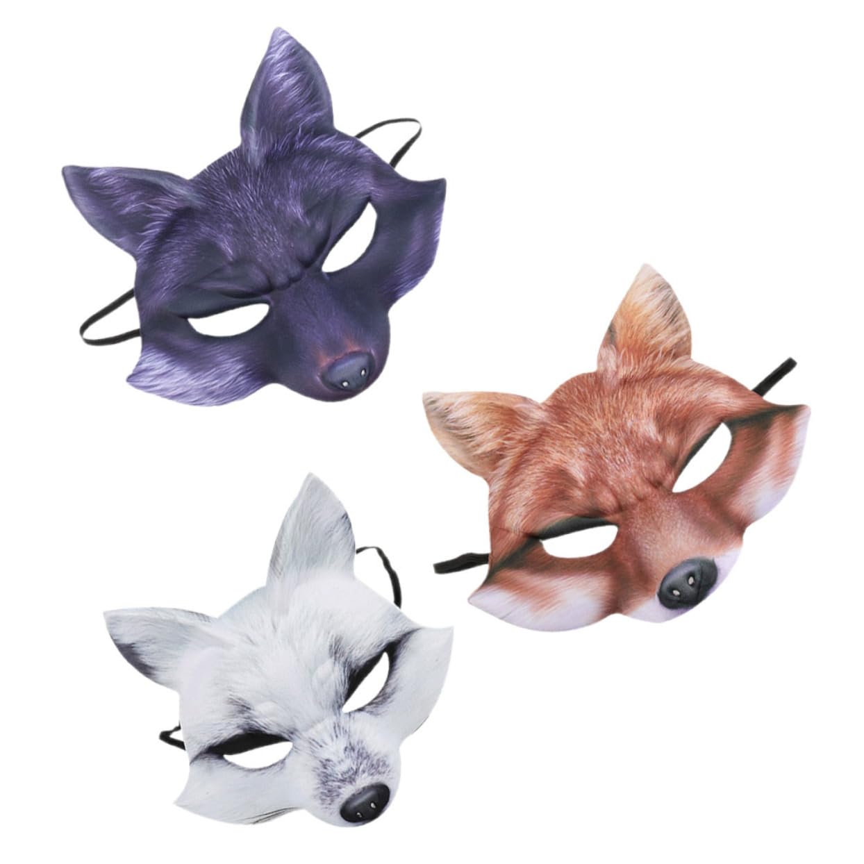 ROMISBABA Halloween Party Fox Mask 3pcs Animal Face Masks Festival Decorations Women Photo Props Scary Costumes