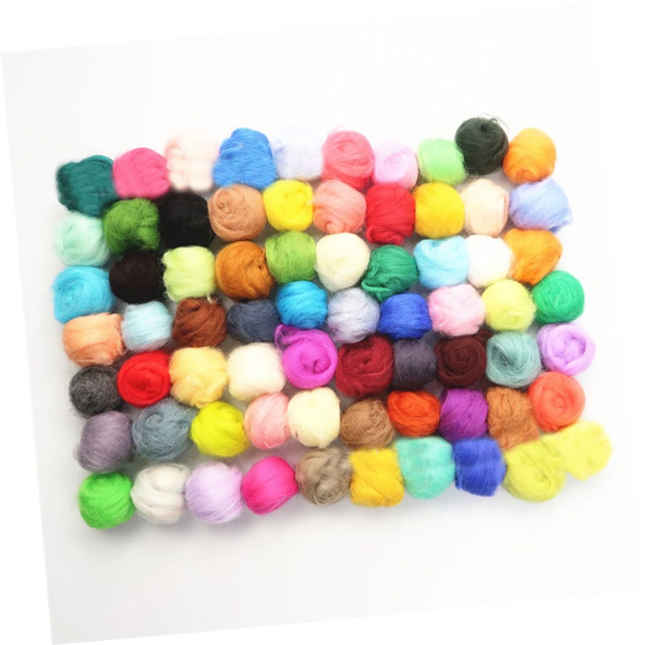 40 Farben Merinofilzwolle 10g für Nadelfilzen, 40 Stück | Bunte Wollfasern für Bastelarbeiten, Geeignet für Trockenfilzen und Nassfilzen, Selbstgemacht Zubehör