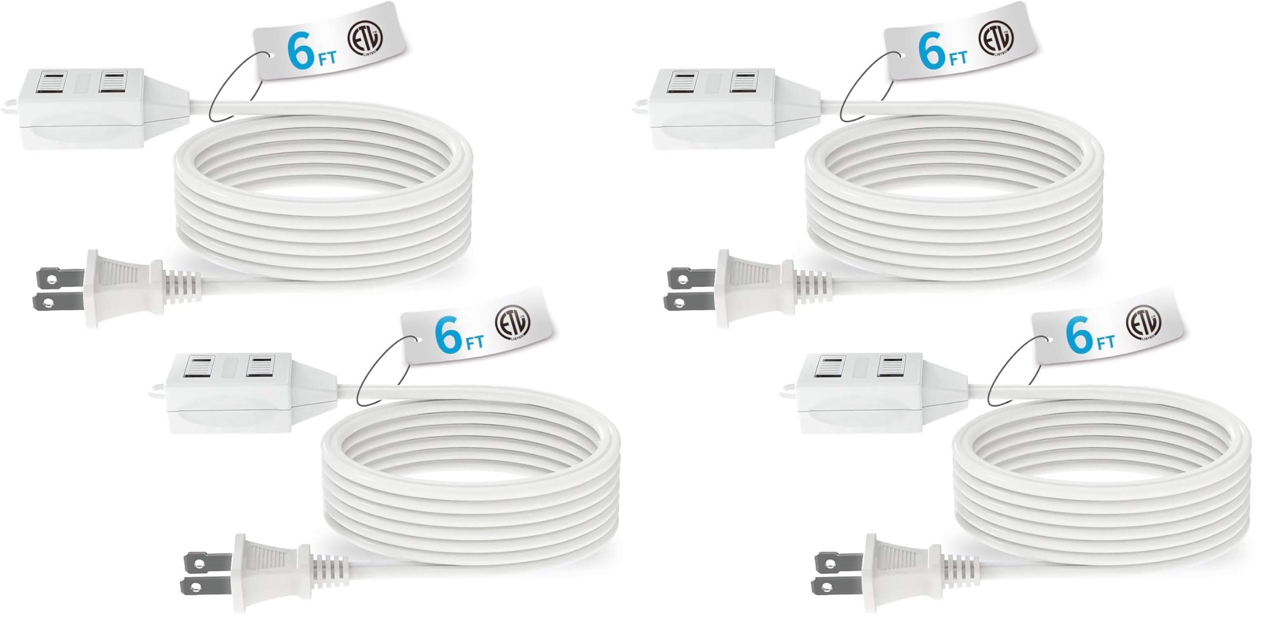 TiFFCOFiO 6ft Extension Cord - 3 Outlet -13