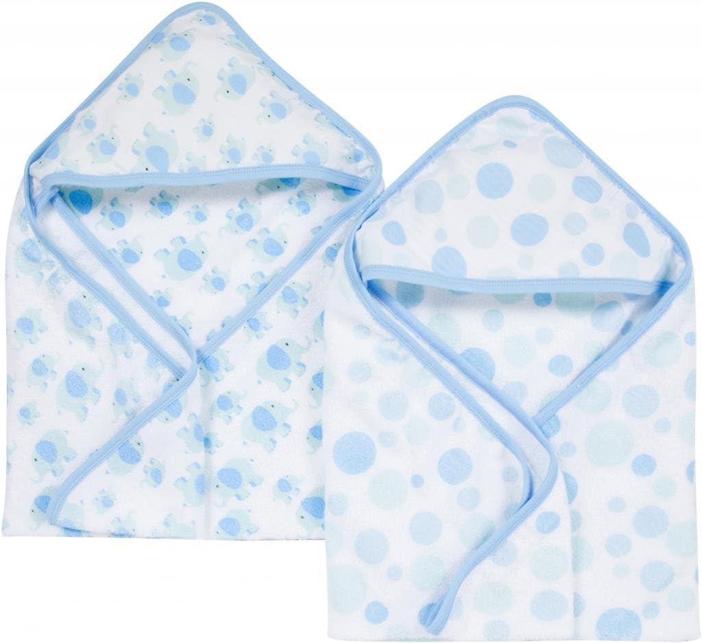 Baby Hooded Bath Towel - Super Soft Terry Cloth with Muslin Hood - Naturally Absorbent for Quick Drying - Gentle, Durable, &amp; Long-Lasting - Perfect for Newborns &amp; Infants (Elephants, 2-Pack)