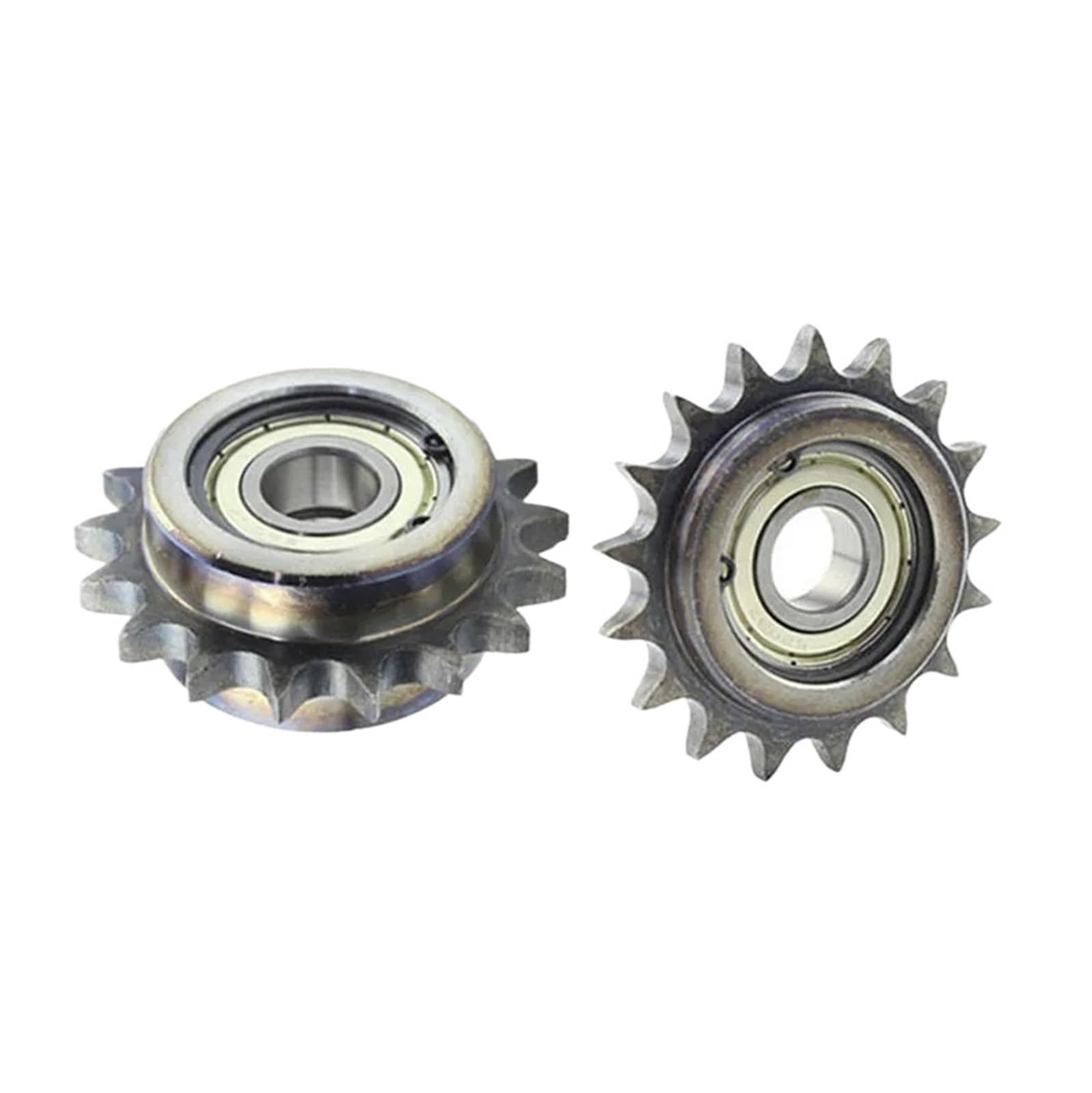 Bevel Gear Pinion Hardware Mechanical 08B Double Single Bearing Idler Sprockets Bore 10 12 17 20 25mm Drive Chain Sprocket Gear Wheel 13 15 17 19 21 Teeth(Double Bearing-12mm Hole x15 Teeth)