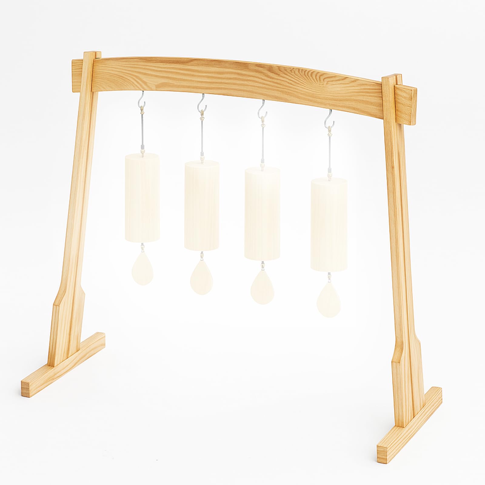 Cinnvoice 35,6 cm Gong-Ständer aus Holz mit Sockel für 1 Gong oder 4 Glockenspiele, tragbar, Mehrzweck, einfache Montage, ca. 63,5 x 61 x 30,5 cm, für Klangheilung, Meditation, Yoga