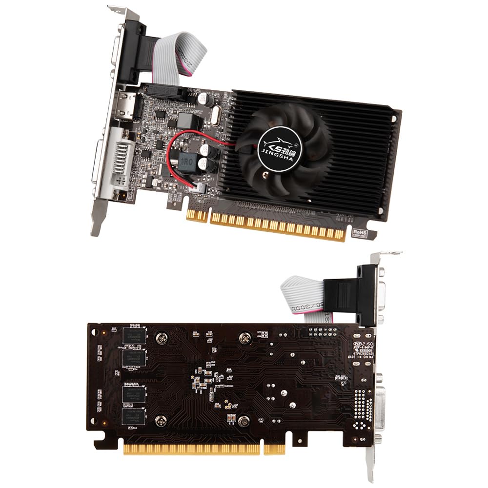 docooler GT610 Scheda Grafica 2GB/DDR3/64bit Scheda Video di Memoria Scheda Grafica per Computer con Porte HD+VGA per l'intrattenimento in Ufficio