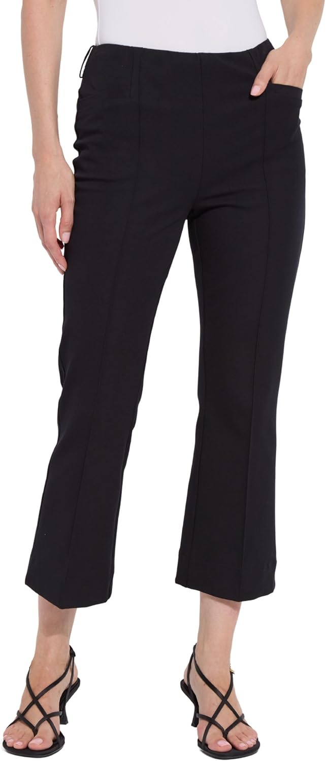 Lyssé Amanda Cropped Dress Pants for Women – Pull On Bootcut Capri Work Pants, Ankle Length Business Casual Slacks