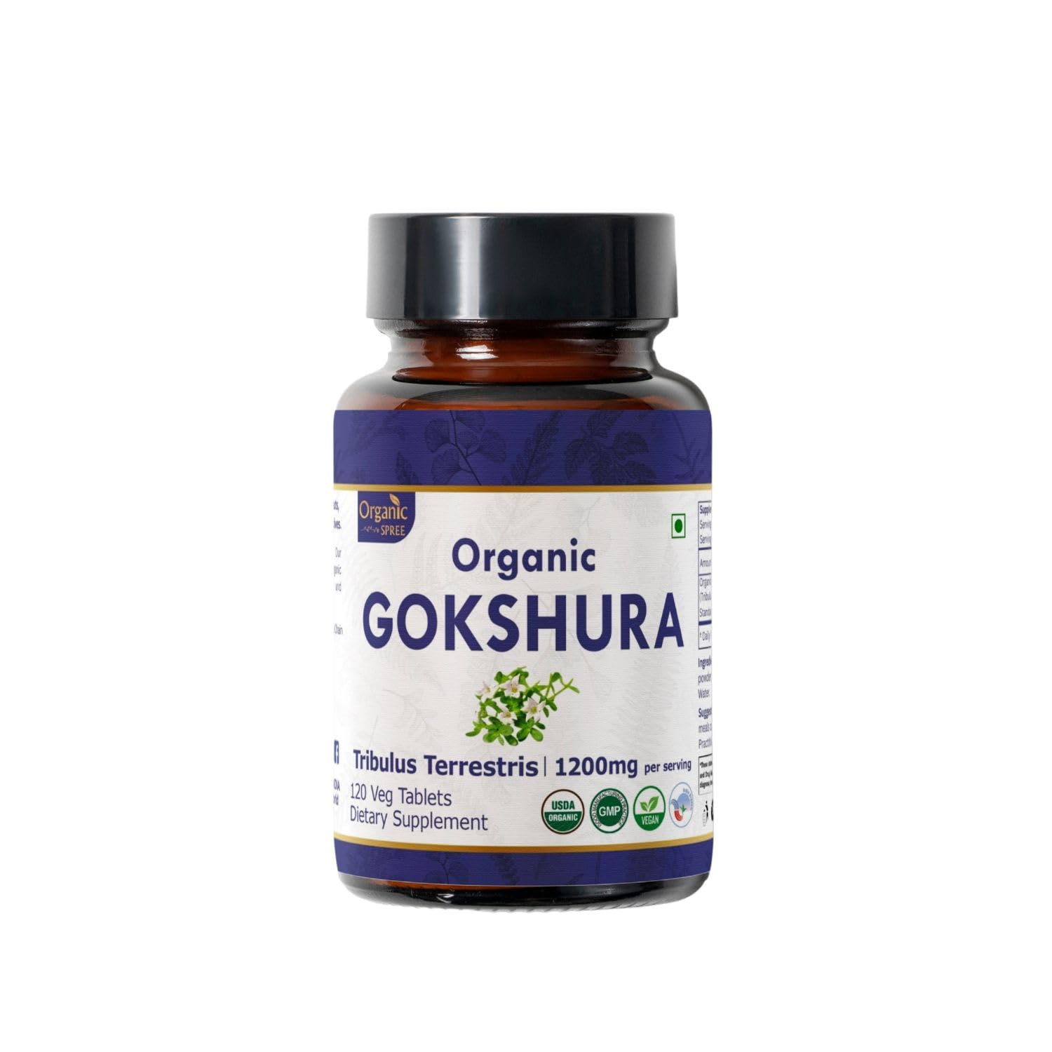 Gokshura 120 Tablets | Tribulus Terrestris (Gokshura) | USDA Organic Certified | Supports Immunity and Strength* | Organic and Natural 120tab