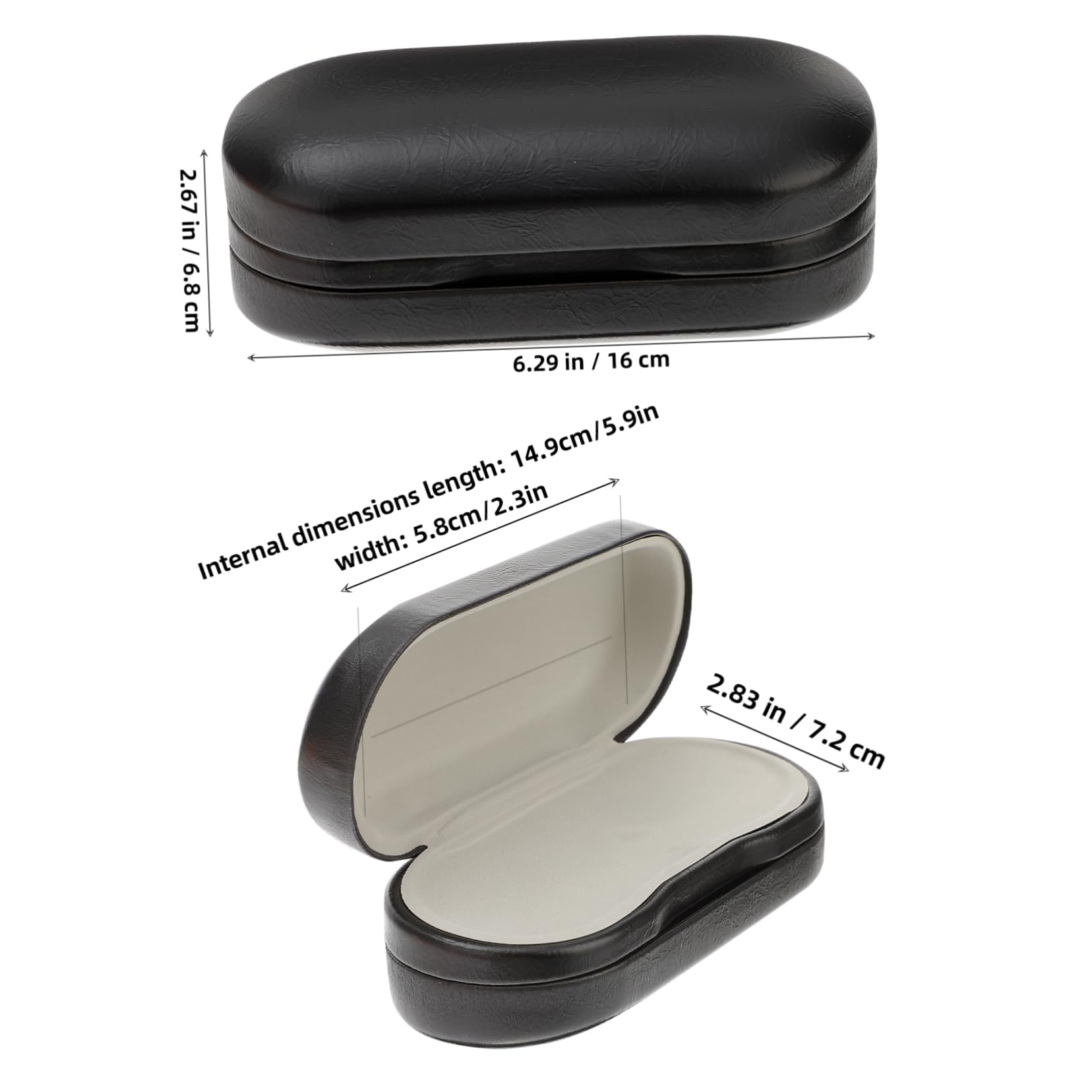 3piezas Estuche Doble Para Gafas De Pu Cuero Caja Rígida y Elegante Para Viajes Organizador De Lentes Protección Contra Arañazos y Golpes Para Uso Diario
