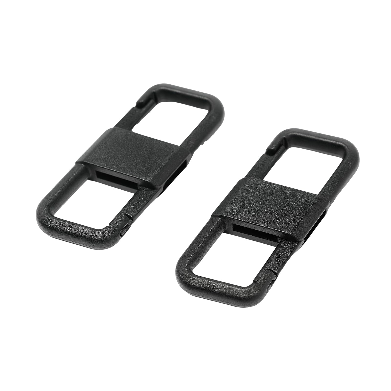 Ultralight Double Ring Hook 2PCS Carabiner with S-Shape Lock Double Ring Hook Closure Carabiner Small Key Carabiner(Black, 2-Pack)