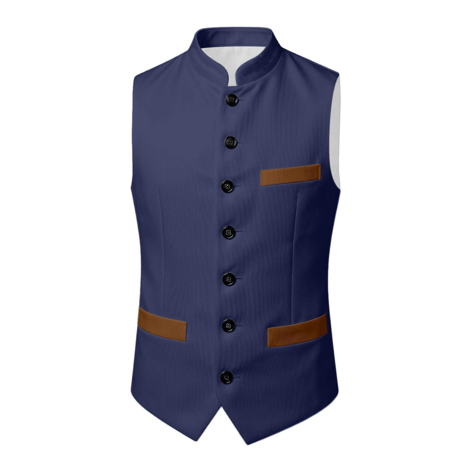 Gilet tradizionale da uomo per Oktoberfest, con colletto alto, elegante gilet da lavoro, gilet vintage, senza maniche, elegante per Oktoberfest, matrimonio, musica