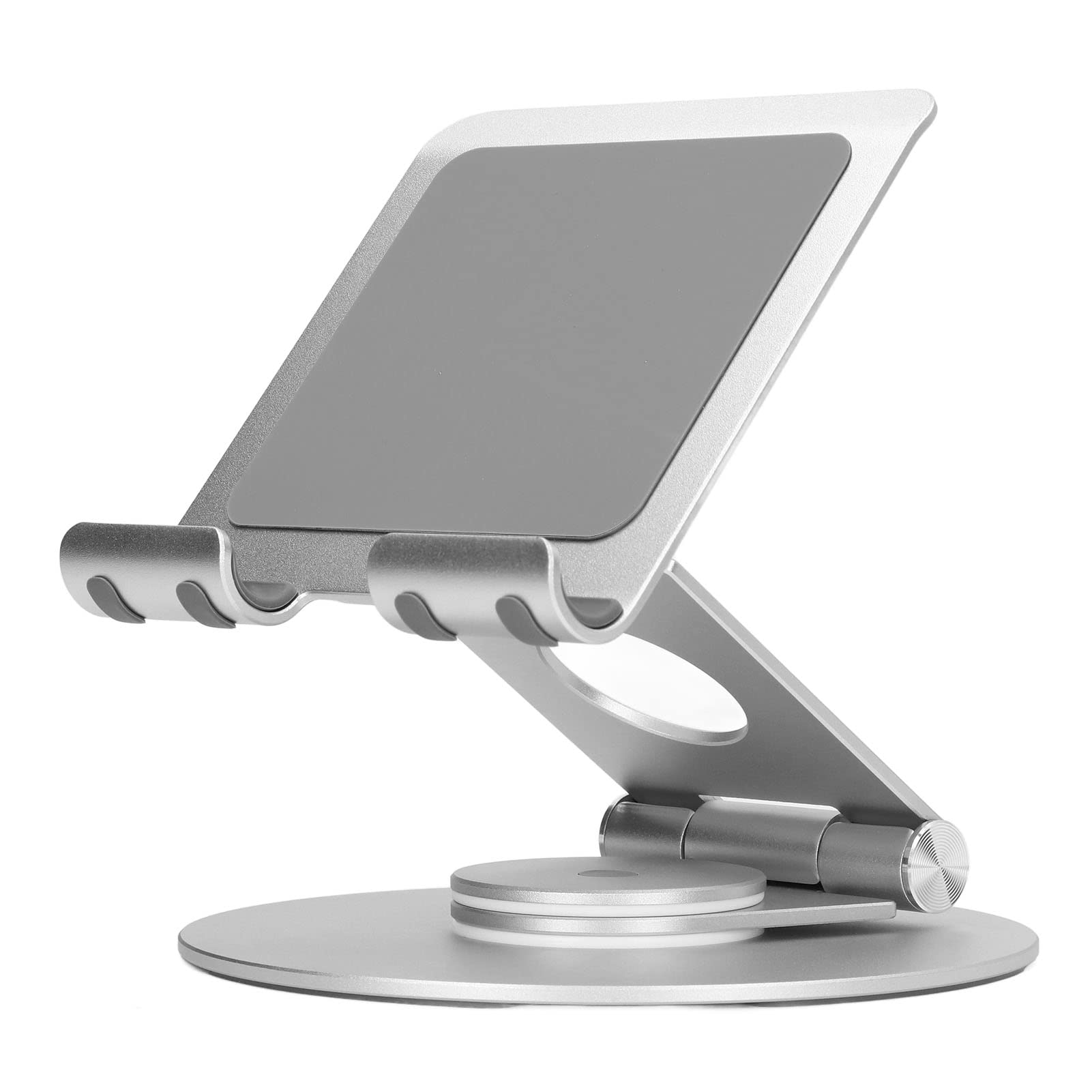 Soporte Ajustable para teléfono con rotación de 360° |para Escritorio/portátil/Tableta (Silver)