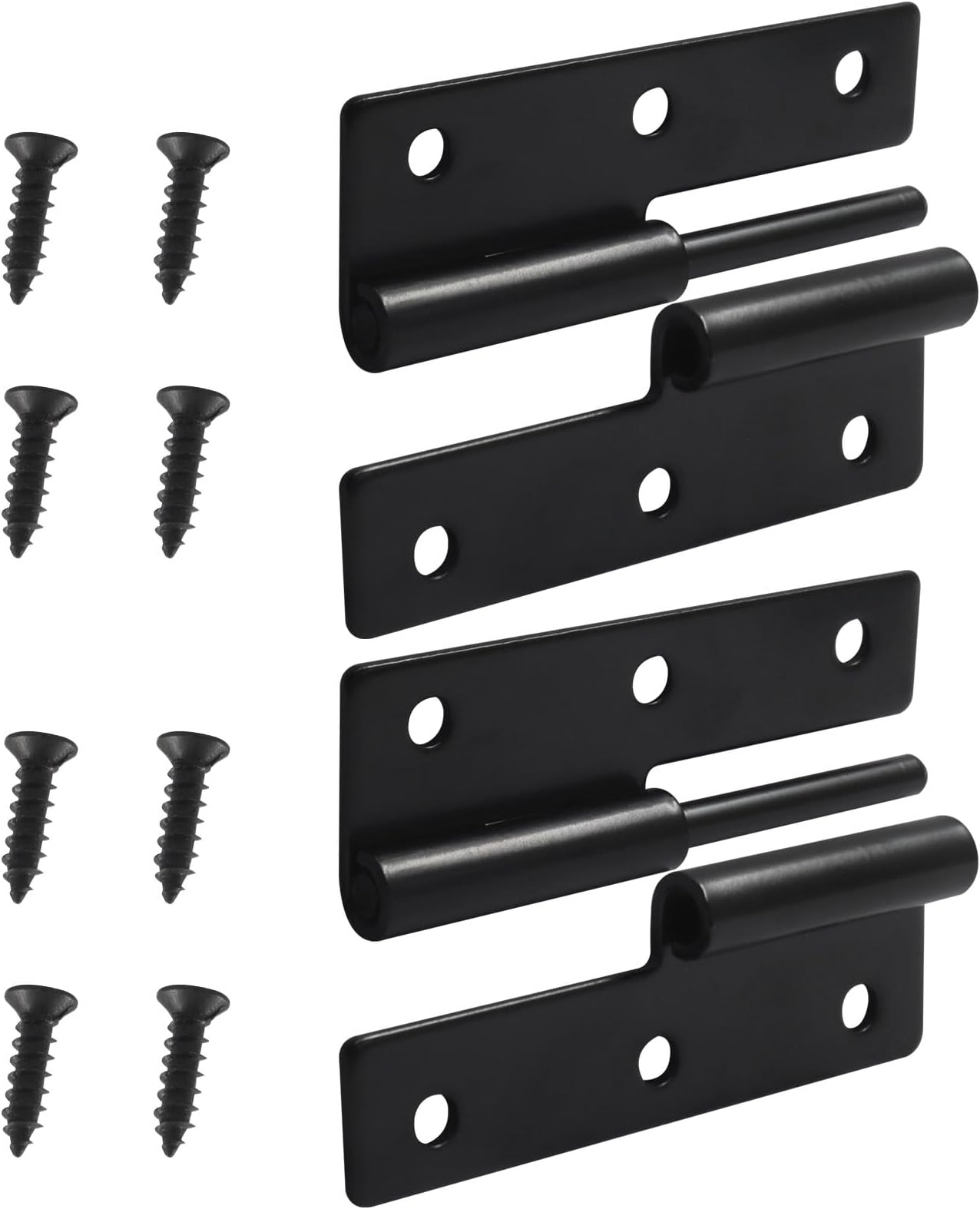 2 Pack 2.5 Inch Black Lift Off Hinge Heavy Duty H-Shaped Hinge Repair Hardware Butt Hinges Left Handed Slip Joint Flag Hinges for Indoor DIY Projects